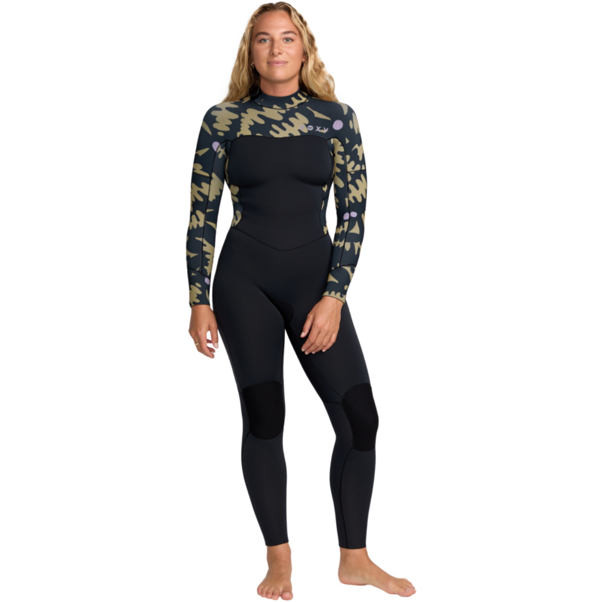 2025 Roxy Womens Swell Natural 4/3mm Back Zip Wetsuit 26BW213512 - Black Floral